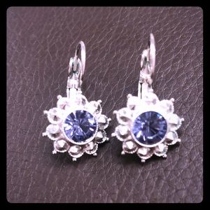 Silver and lavender gem earrings